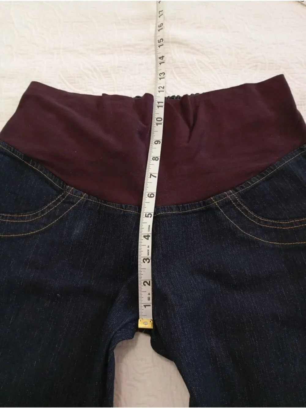 Jumys Womens Dark Wash Maternity Denim Jeans With Elastic Waistband Size 16